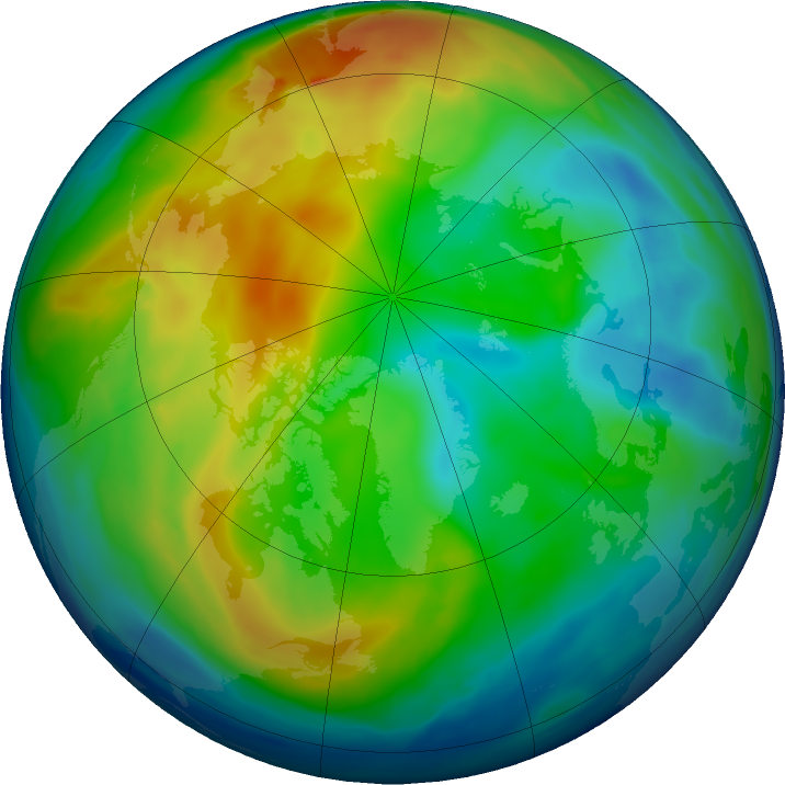 Arctic ozone map for 08 December 2018